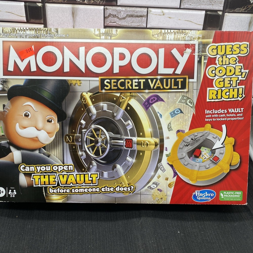 MONOPOLY Secret Vault Board Game for Kids Ages 8 and Up, Family Board Game D1