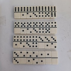 Vintage 28 Piece Domino Set In Walnut Wood Box Pacific Game Company With Papers