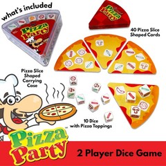 Pizza Party Dice Game For 2 Players Fun Family Entertainment Travel Friendly