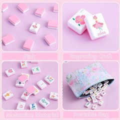 Mahjongolé 2026 American Mahjong Tile Set 160 Pink Tiles Floral Bag Open Box