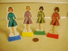 Original 1965 Mystery Date Game Replacement Pieces TEEN GIRL Pawn Movers Set!