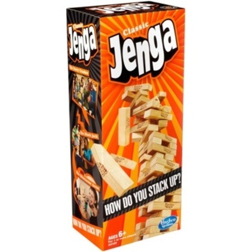 Classic Jenga Game Hasbro Gaming Genuine Hardwood Stacking Tower Fun Ages 6+ NEW
