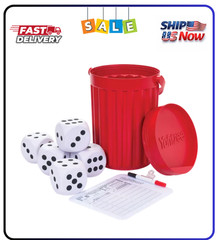 Giant Yahtzee – 5 Giant Foam Dice, Shaker Bucket, and Classic Dry Erase Scorecar