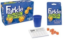 Farkle Classic Dice Game + 75 Score Sheets BUNDLE- Family Game Night Ages 8+