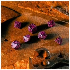 Dice Set – Runic Shimmering – Black/Magenta