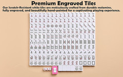 American Mahjong Game Set, Pinky Red Carrying Bag,166 Premium White Tiles,4 Colo
