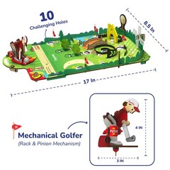 DIY Mini Golf STEM Kit 10 Hole Course Mechanical Golfer Smartivity 6-12 Kids