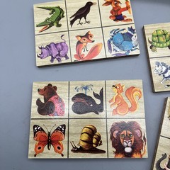 VTG Lotto Animals Game! Wooden Pieces Ages 4 To 10 , 2-4 Players Made In Israel