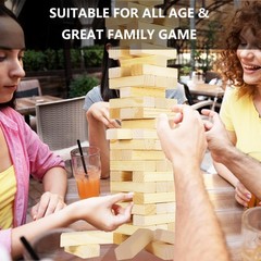 Tumble Tower Game 66 Wooden Blocks New Zealand Pine 3.5FT – Family Fun Indoor