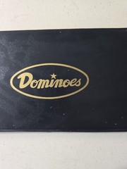 Hong-Kong Double Six Jumbo Dominoes Complete Set With Black Case Vintage