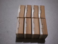 8 MAHJONG MAJONG BOVINE BONE/BAMBOO TILES ALL CRACKS VERY GOOD USED COND