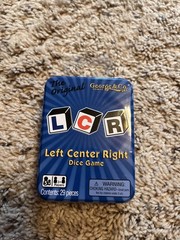 LCR® Left Center Right™ Dice Game – Blue Tin