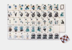 American Mahjong Game Set, 160 tiles Brown plaid Mah Jong Tiles