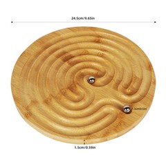 TOWO 2-in-1 Solitaire Labyrinth Board Game, Marble Maze Balancing Toy