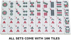 NEW! – American Mahjong Set – 166 White Tiles (All-In-One Rack/Pushers), Silver