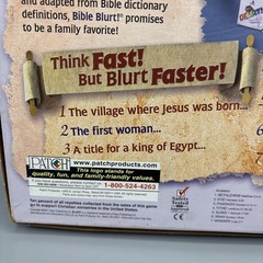 Patch Bible Blurt – The Bible Game of Word Racing 100% Complete 2001 Ages 8+
