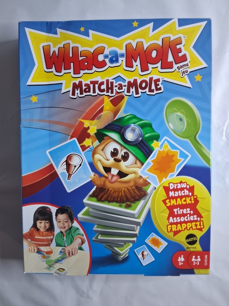 Mattel Games WHAC-A-MOLE Match-A-MOLE Kids Card Matching Game with Mole Fun Toys