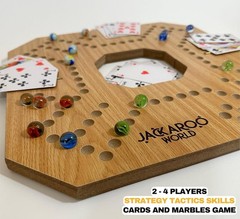 Jackaroo Board Game – 2-4 Player Cards and Marbles Board Game – Marble Chase …