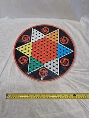 Vintage Ohio Art Chinese Checkers 2 In 1 Metal Game Round Tin Glass Marbles