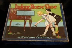 Wilder Indoor Horseshoe Game with Box 1940s Very Nice Graphics Missing Piece