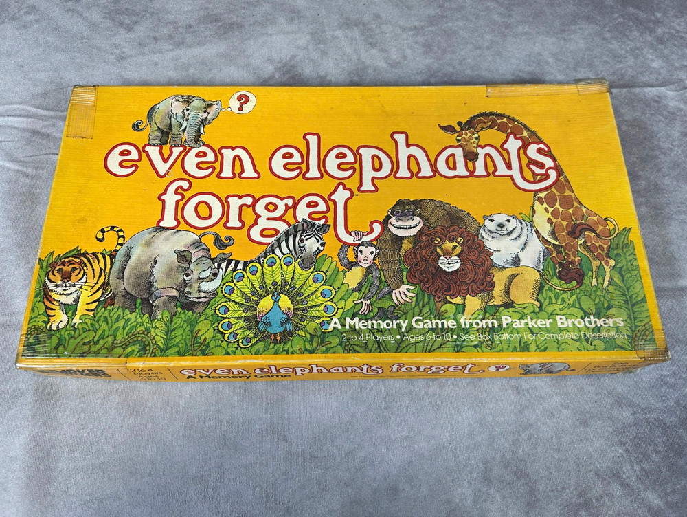 Parker Brothers Even Elephants Forget Vintage Board Game 1973 Complete MPN 4024