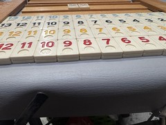 VTG Rummikub 1960’s All Wood Box & Wood Sides W/ Metal Brackets- 106 TILES EUC