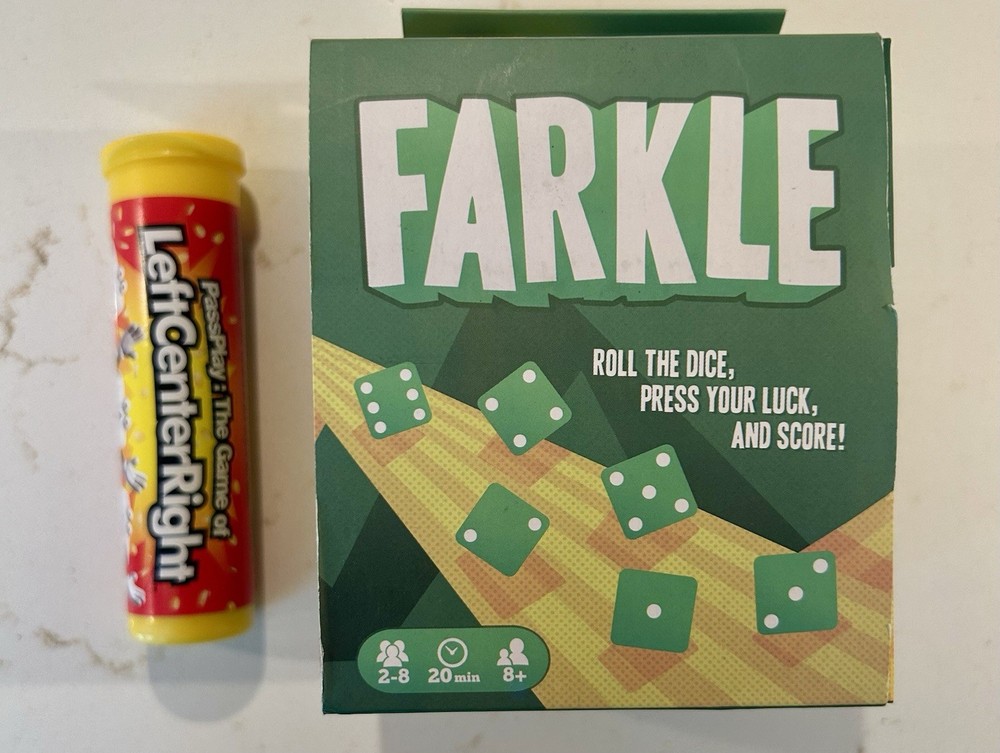 Lot of 2 Dice Games: Farkle Classic & LCR (Left Center Right) – New