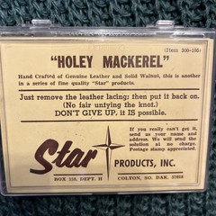 Holey Mackerel Walnut & Leather Puzzle Game~Star Products 300-105 NEW Sealed