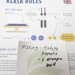 KLASK Magnetic Battle Board Game Hockey Game – NOT COMPLETE
