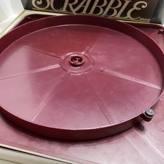 Vtg Scrabble Deluxe Edition Game Turntable Rotating Board 1989 100% Complete