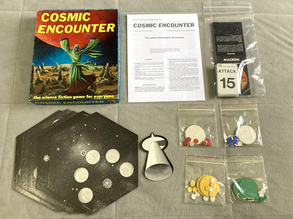 Cosmic Encounter 1978 Science Fiction Board Game EON COMPLETE – PLS READ