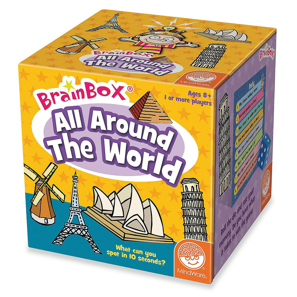 Game Brain Box All Around The World – 1 or more players MindWare Ages 8+ NEW