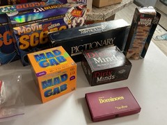 Mixed Brands Board Game Lot: Clue Taboo Pictionary Scene It Jenga
