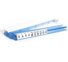 Modern Mahjong Racks with Built-in Pushers – Multicolor Acrylic – Set of 4