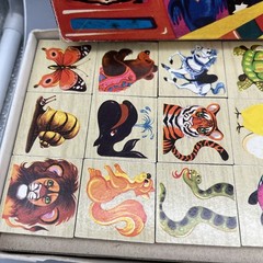 VTG Lotto Animals Game! Wooden Pieces Ages 4 To 10 , 2-4 Players Made In Israel