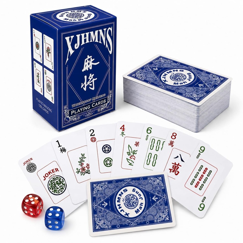 Mahjong Cards Large Print Waterproof Game Set 36 Tiles Traditional