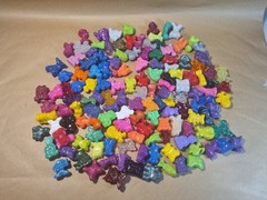 Gogo’s Crazy Bones VINTAGE BULK LOT Figures Clear Glitter Sports