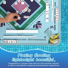 Floating Mahjong Table for Pool 31.5-in Water Game Tray for Card and Tile Games