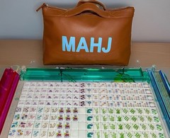 American Mahjong Set •160 Melamine Tiles •Racks •Storage Satchel