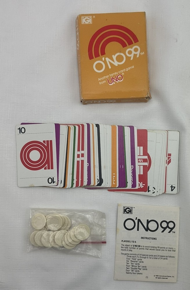 1980 ONO 99 Card Game by Uno Complete in Great Condition FREE SHIPPING