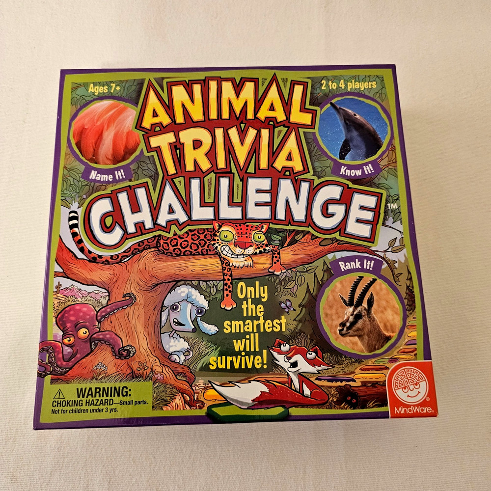 Animal Trivia Challenge board game Animal Facts: “Know It, Name It, or Rank It”