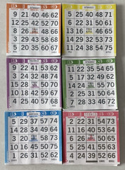600 PAPER Bingo Cards by Capital Games Square 1 On Single Sheets 6 Asst Colors