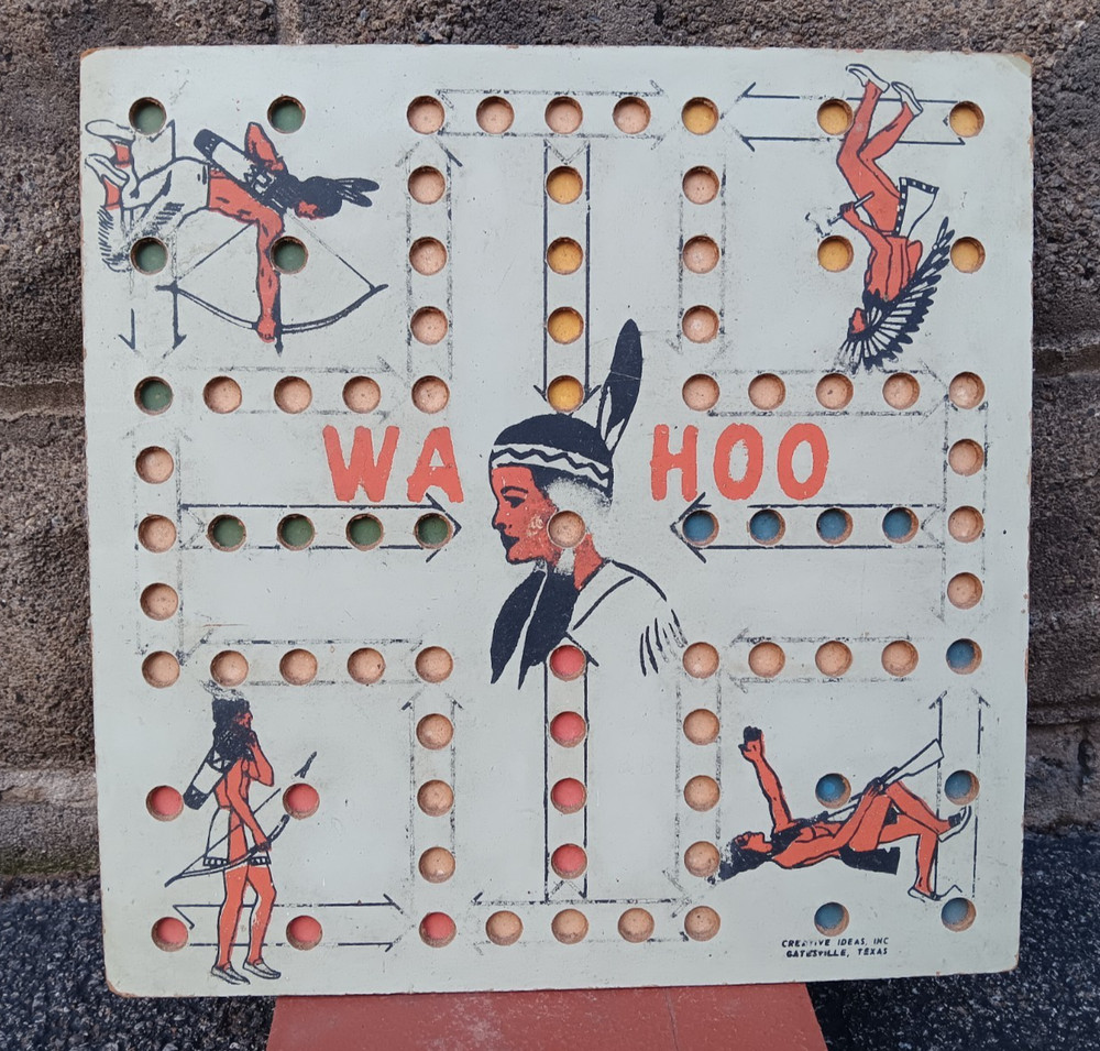 Vintage WA-HOO Gameboard Indian Marble Board Game, Creative Ideas, Gatesville TX