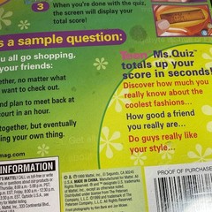 Teen Ms. Quiz Electronic Quiz Game Volume 1 Mattel 1999 (E)