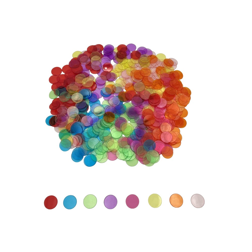 SUTIMSHE 500 Pcs of 3/4 inch Transparent 8 Color 5.9 inches x 7.87