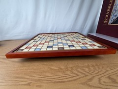 Scrabble Giant Deluxe Wooden Edition Turntable Board Game Open Box Item