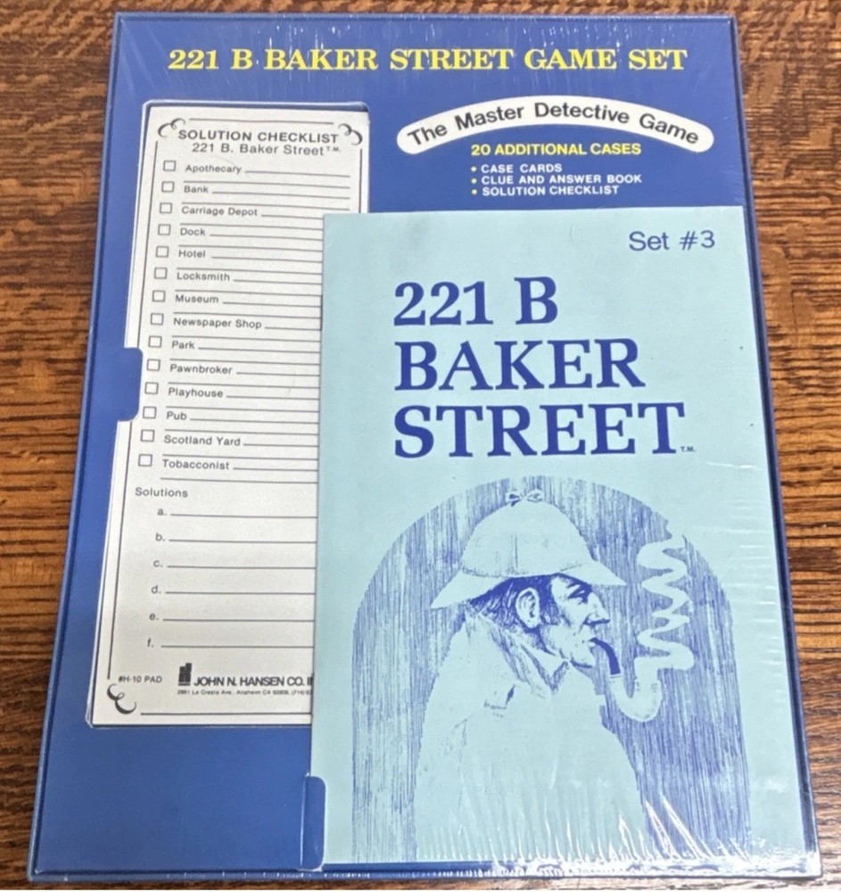 221 B Baker Street Game Set #3 Extension Pack New Sealed John N Hansen
