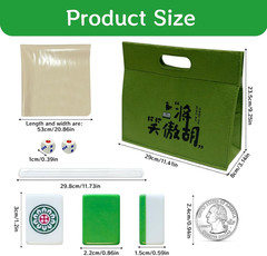 中式麻将 1.2-Inch Chinese Mahjong Game Set with 4 Racks for Family Night, 144Pcs Mel