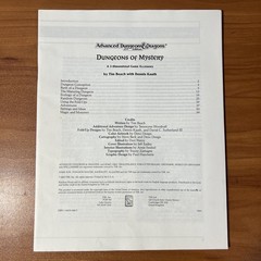TSR Advanced Dungeons & Dragons 2nd Edition Dungeons of Mystery Complete Unused
