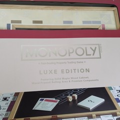 Monopoly Deluxe Edition with Luxury Wood Cabinet Maple Wood Gαme Company O/Box